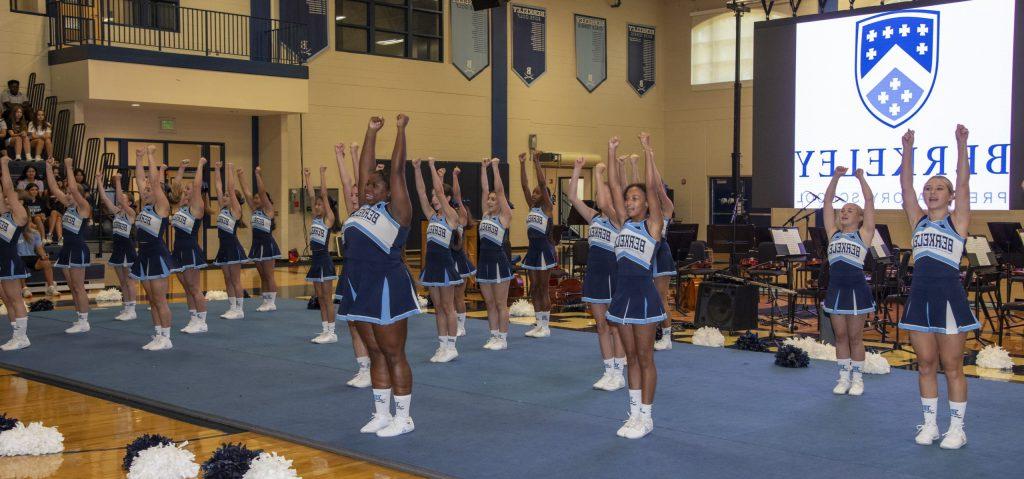 group of cheerleaders, private school